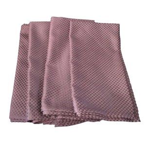 Cordoba Blackberry Woven Damask Check Polyester Blend Satin Napkins Four Vintage